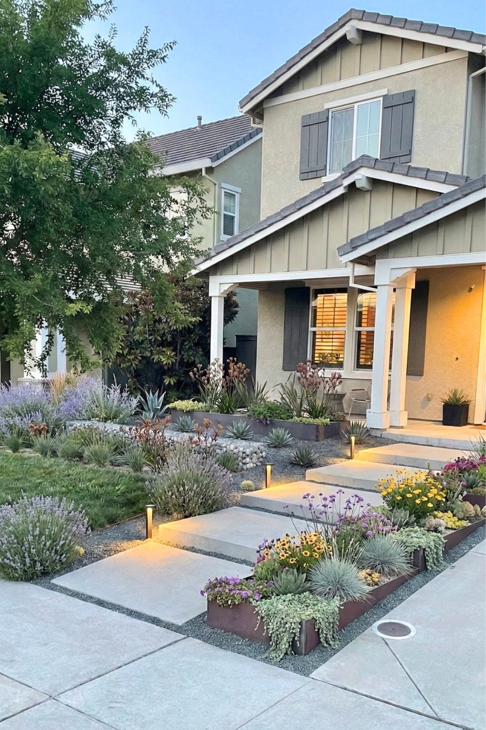 1 - front-yard-garden-landscaping-simple-modern-low-maintenance-design