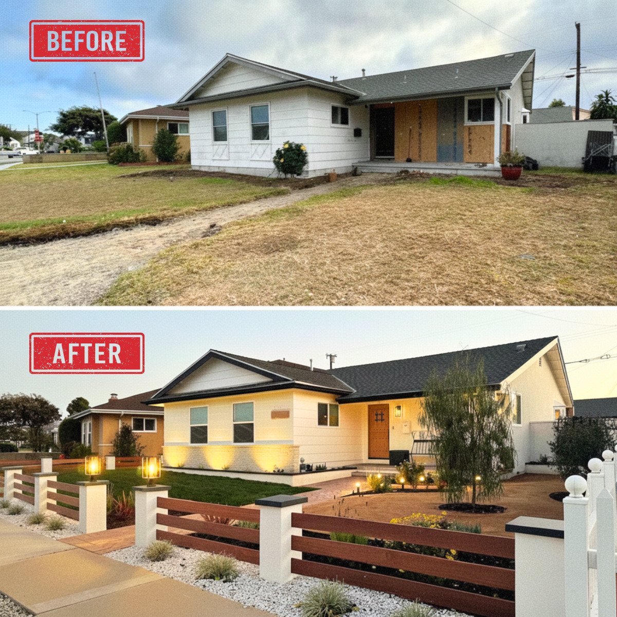 3 - front-yard-garden-landscaping-simple-before-after-walkway-design