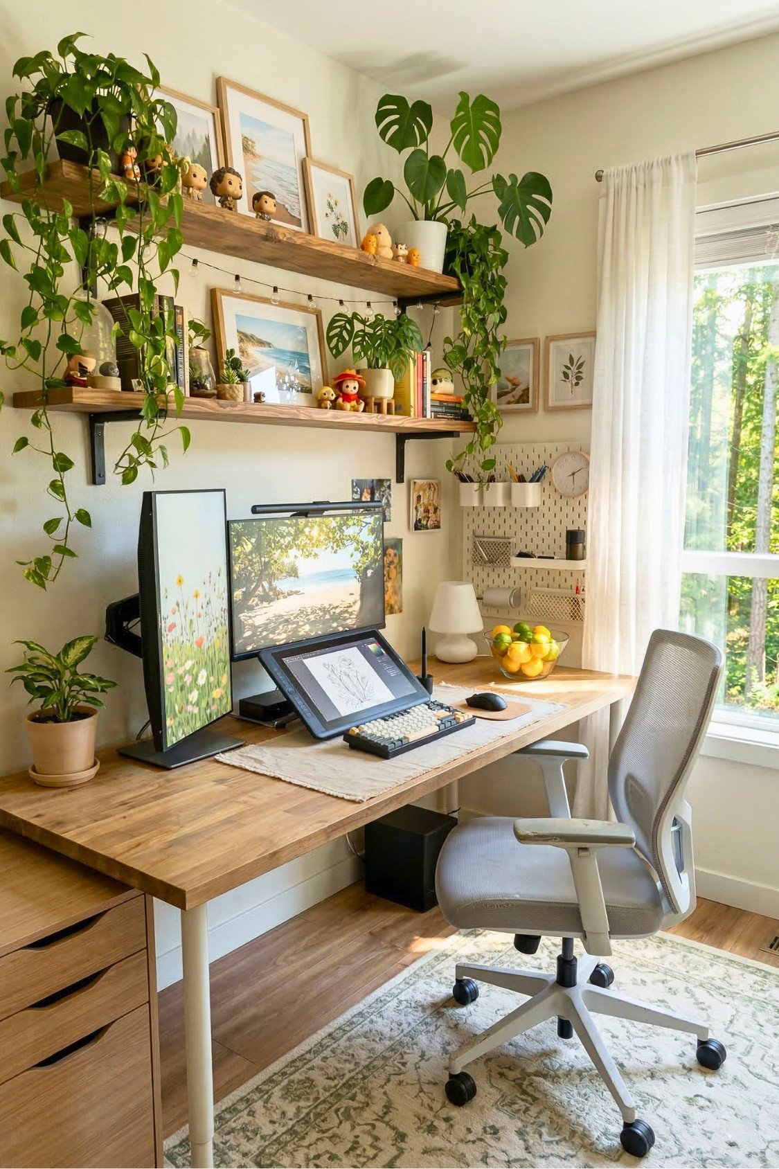 13. Beachy Summer Cubicle With Tropical Garland